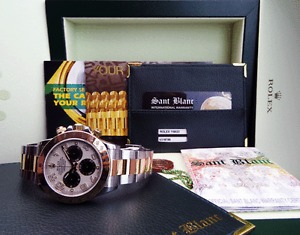 ROLEX - 18kt Gold & Stainless Daytona Ivory Panda Dial 116523 SANT BLANC
