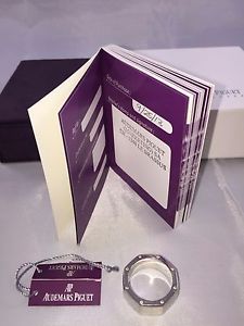 Genuine Audemars Piguet Royal Oak Men 18K White Gold Diamond Ring EU68/US12+