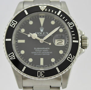 ROLEX OYSTER PERPETUAL STEEL SUBMARINER DATE 16800   Year - Año 1980