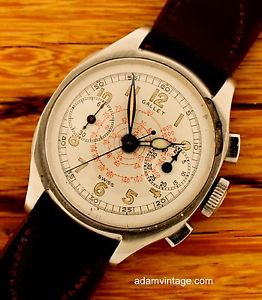 GALLET COMMANDER CHRONOGRAPH SPECIAL EXTREMELY RARE EDITION VINTAGE 1940S