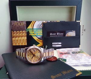 ROLEX - 36mm DateJust 18kt Gold & SS Champagne Jubilee Diamond 116233 SANT BLANC