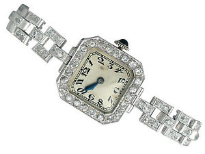Vintage Circa 1940 4.20Ct Diamond and Platinum Cocktail Watch