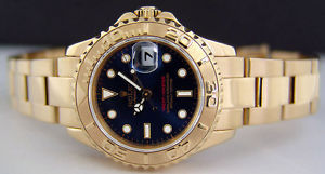 ROLEX - Ladies 18kt Gold YachtMaster - Brilliant Blue Dial - SANT BLANC