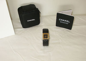 WATCH QUARTZ QUILTED BLACK LEATHER BAND