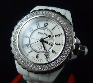 Chanel J12 Quartz Diamond Bezel H0967 White Ceramic Band BH