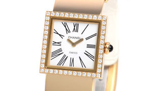 Used Watch Women Chanel Mademoiselle H0877 white Yellow Gold quartz C0Q