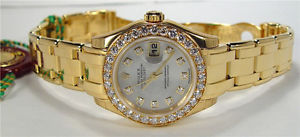 Ladies ROLEX Full DIAMOND MOP PearlMaster 80298 SANT BLANC