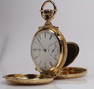 Solid 18k Gold Convertible Elgin Box Hinge Pocket watch Size 16 / 132.2 Grams!!