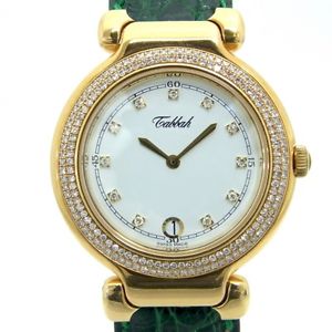 Auth TABBAH PREMIERE　Women's Quartz K18YG＆Diamond&Leather 132724