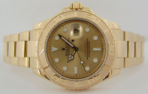 ROLEX - Mens 18kt Gold YachtMaster Champagne Dial 16628 SANT BLANC