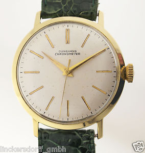 JUNGHANS CHRONOMETER IN 14ct GOLD - HERRENUHR AUS DEN 1950er JAHREN - CAL J 82/1