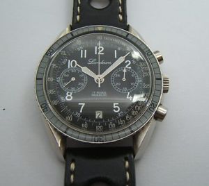 CHRONOGRAPHE LANDERON BOITIER ACIER SPEEDMASTER MOUVEMENT VALJOUX 7734 SWISS