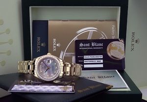 ROLEX - Men's 18kt Gold Mother of Pearl DIAMOND MASTERPIECE 18948 SANT BLANC