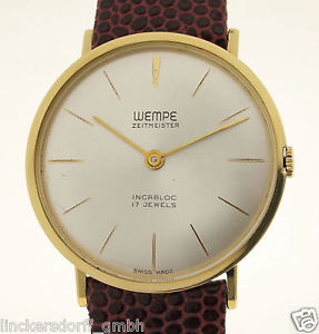 WEMPE ZEITMEISTER HERREN ARMBANDUHR IN 18ct GOLD - 1960er JAHRE - ERSTE SERIE !!