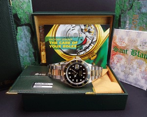 ROLEX - 18kt Gold & Stainless SUBMARINER Black Dial SEL 16613 - SANT BLANC