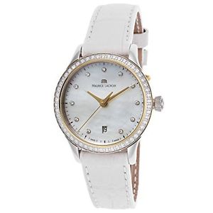 Womens Les Classiques Diamond White Leather MOP Dial Small