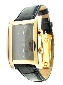 Rare! Authentic Graff London 18k Yellow Gold Dual Time Zone Watch