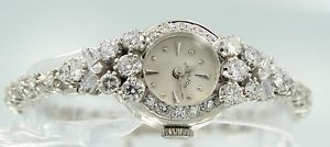 ATQ ESTATE 14K WHITE GOLD 2.65CTW DIAMOND LADIES HAMILTON COCKTAIL WATCH AR15