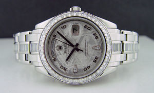 ROLEX - Mens 39mm Platinum Masterpiece Meteorite Diamond Dial - 18956 SANT BLANC