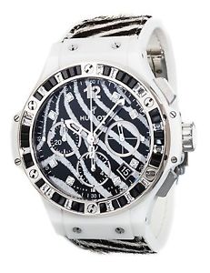 NUEVO Hublot Big Bang Cebra Diamante Cerámica Blanca Reloj 341.HW.7517.VR.1975