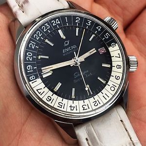 Vintage Watch Supercompressor Enicar Sherpa super Jet 40mm '60 MINT CONDITION