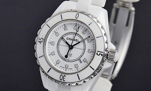 Used Watch Women Chanel J12 33 H1628 white ceramic quartz E9V