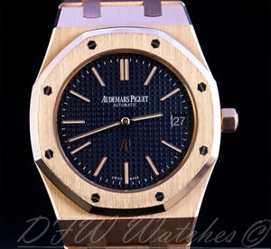 Audemars Piguet Royal Oak Rose Gold Extra-Thin Jumbo Blue 15202OR.OO.1240OR.01