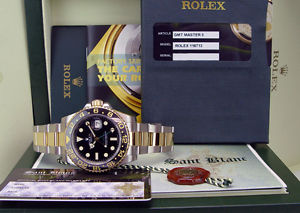 ROLEX - 18kt Gold and Stainless Steel GMT Master II CERAMIC - 116713 SANT BLANC