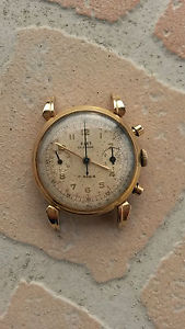 FIAT chrono tout or 18k bracelet or gold vintage RARE valjoux 23 no Yema Lip
