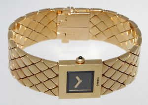 AUTHENTIC CHANEL MATELASSE 18K YELLOW GOLD WATCH