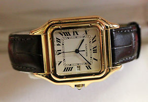 CARTIER PANTHERE PANTHèR GOLD ORO 18 KT WATCH UHREN MONTRE OROLOGIO MAXI SIZE