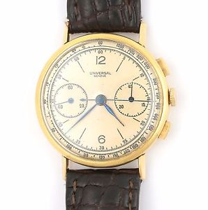 VINTAGE '50 UNIVERSAL GENEVE ref. 12546 18k YELLOW GOLD chronograph 37mm cal 287