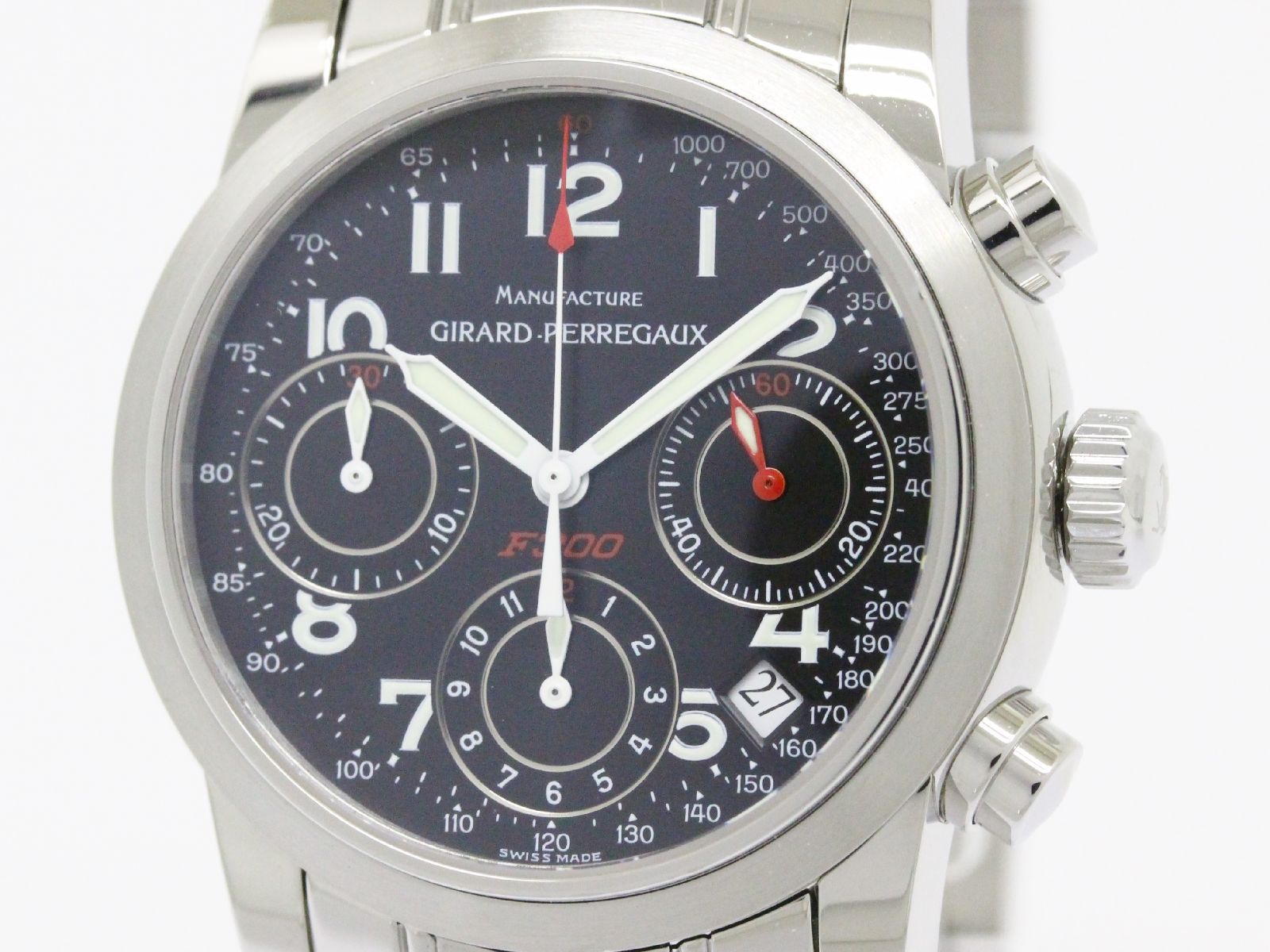 Polished GIRARD PERREGAUX Ferrari Chronograph F300 Watch 8020 (BF087110)