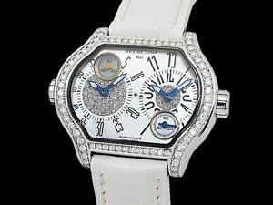 Auth deLaCour City 2 Diamond Bezel Dial Diamond SS Quartz Lady's Wath(S A47888)
