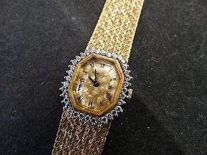 Bueche-Girod 18 Karat Yellow Gold 20 mm Diamond Bezel Ladies' Watch with Case