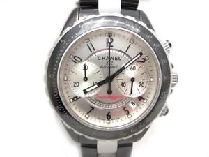 Auth Chanel Ceramic J12 Super Leggera Chronograph Automatic Watch V-S