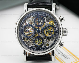 Chronoswiss CH 7523 S CH7523S Opus Skeleton Chronograph SS Dark Blue Accents