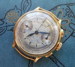 1930 18K Gold Vintage Swiss watch Chronograph BERTHOUD Universal Geneve cal. 385