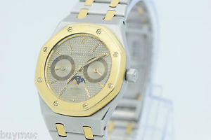 TOP AUDEMARS PIGUET ROYAL OAK AUTOMATIK UHR MONDPHASE KALENDER STAHL GOLD 36MM