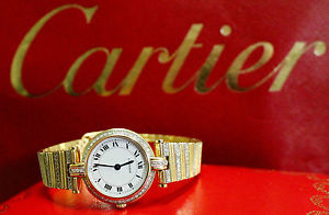 CARTIER WATCH UHREN MONTRE OROLOGIO ORO GOLD DIAMONDS DIAMANTI TRIDOR