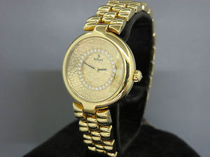 H. Stern 18k Yellow Gold Wristwatch On Bracelet Diamond Dial