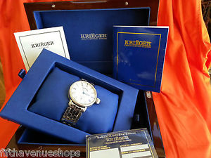 Krieger DIAMOND Watch Gigantium 43mm K7007 Display Case $6,800 COA Warranty Book
