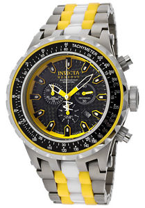 New Invicta 12778 Mens Subaqua Nasa Chronograph Titanium Yellow Bracelet Watch