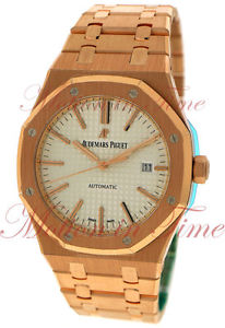 Audemars Piguet Royal Oak Auto, Silver Dial -Rose Gold,Ref# 15400OR.OO.1220OR.02