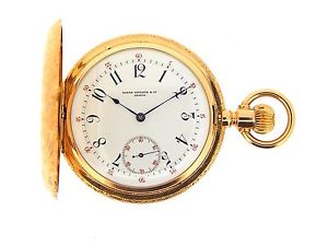 Antique 18K Gold Philippe Patek Pocket Watch in Hunter Case c. 1895