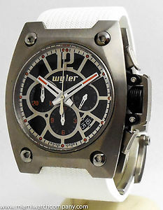 Ladies Wyler "Chronograph" Watch - Titanium & Carbon Fiber / 43mm / Clear Cert.