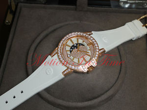 Harry Winston Ocean Lady Moon Phase 36mm Rose Gold On Rubber 400/UQMP36RC.MKDO