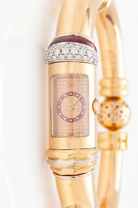 $25K Signed La Nouvelle Bague Diamond ENAMEL Bangle 18k Gold Ladies Watch 62g