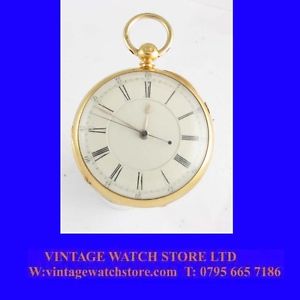 Mint 18k Gold Fusee Coventry  Chronograph Pocket Watch 1872