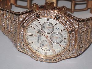 Mens Audemars Piguet Royal Oak Chronograph 18K Rose Gold  * Diamonds Everywhere*